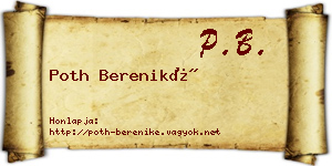 Poth Bereniké névjegykártya